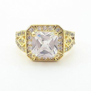 Parisian Art Deco Cocktail Ring in Gold tone sise 6